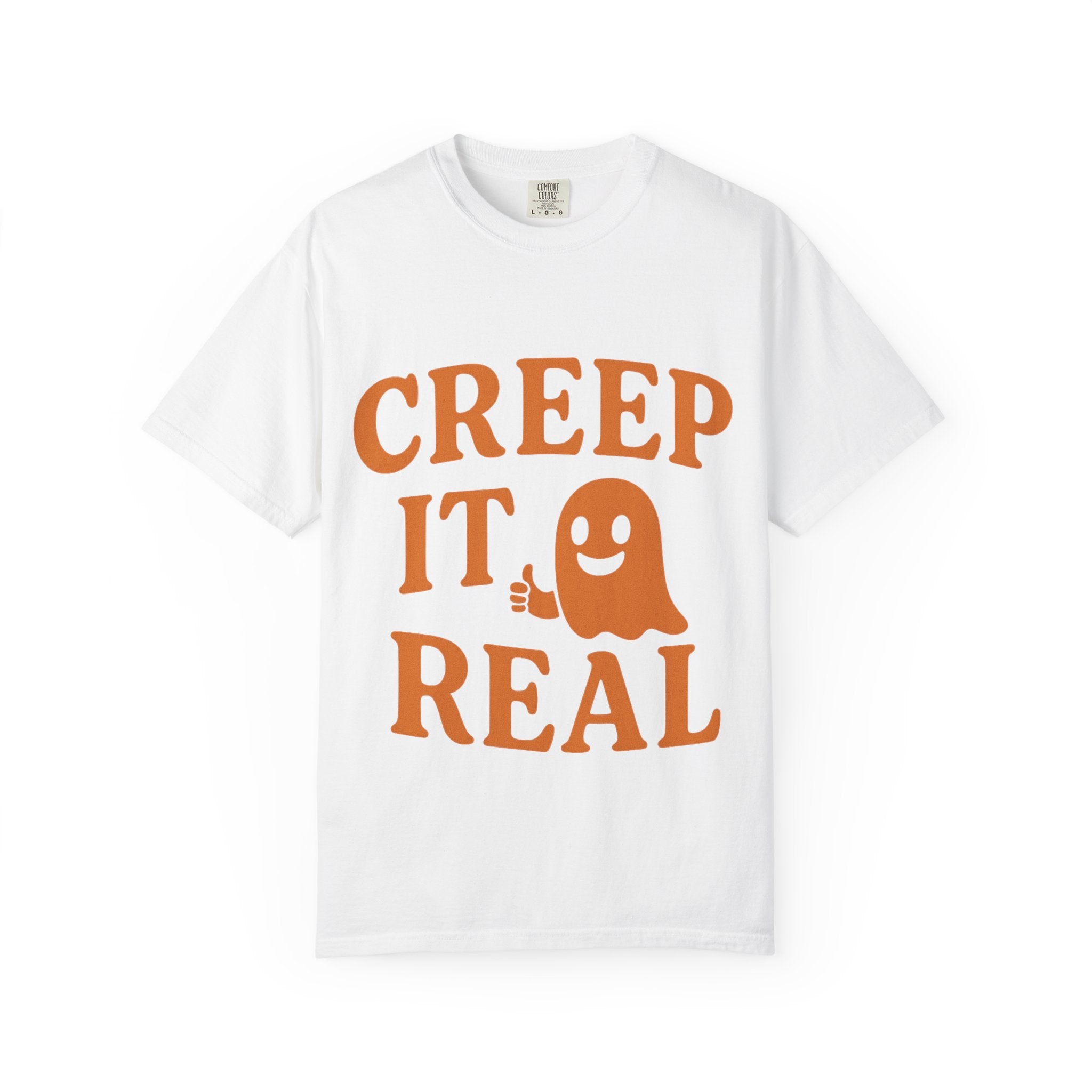 Creep It Real Unisex T-Shirt - Fun Halloween Tee, Casual Gift for Fall, Halloween Party Outfit, Ghost Print Shirt, Comfortable Everyday Wear