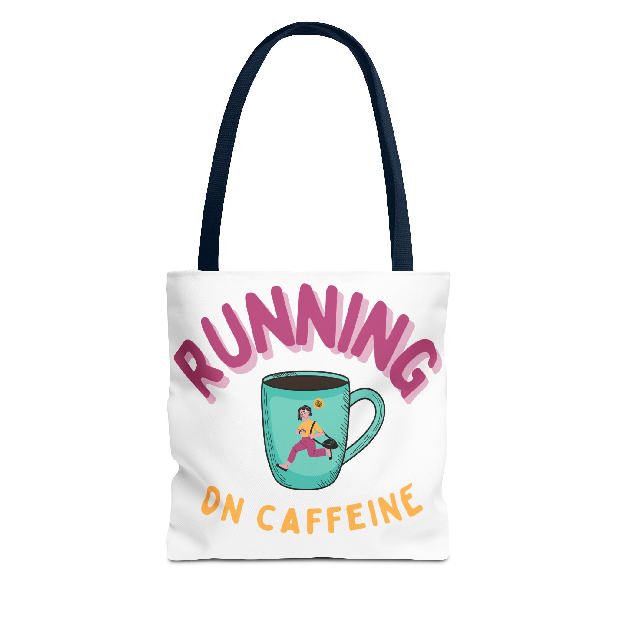 Caffeinated Runner Tote Bag - Perfect for Work, Gym, Coffee Lovers, Gift for Runners, Fun Shopping Bag, Motivational Accessory