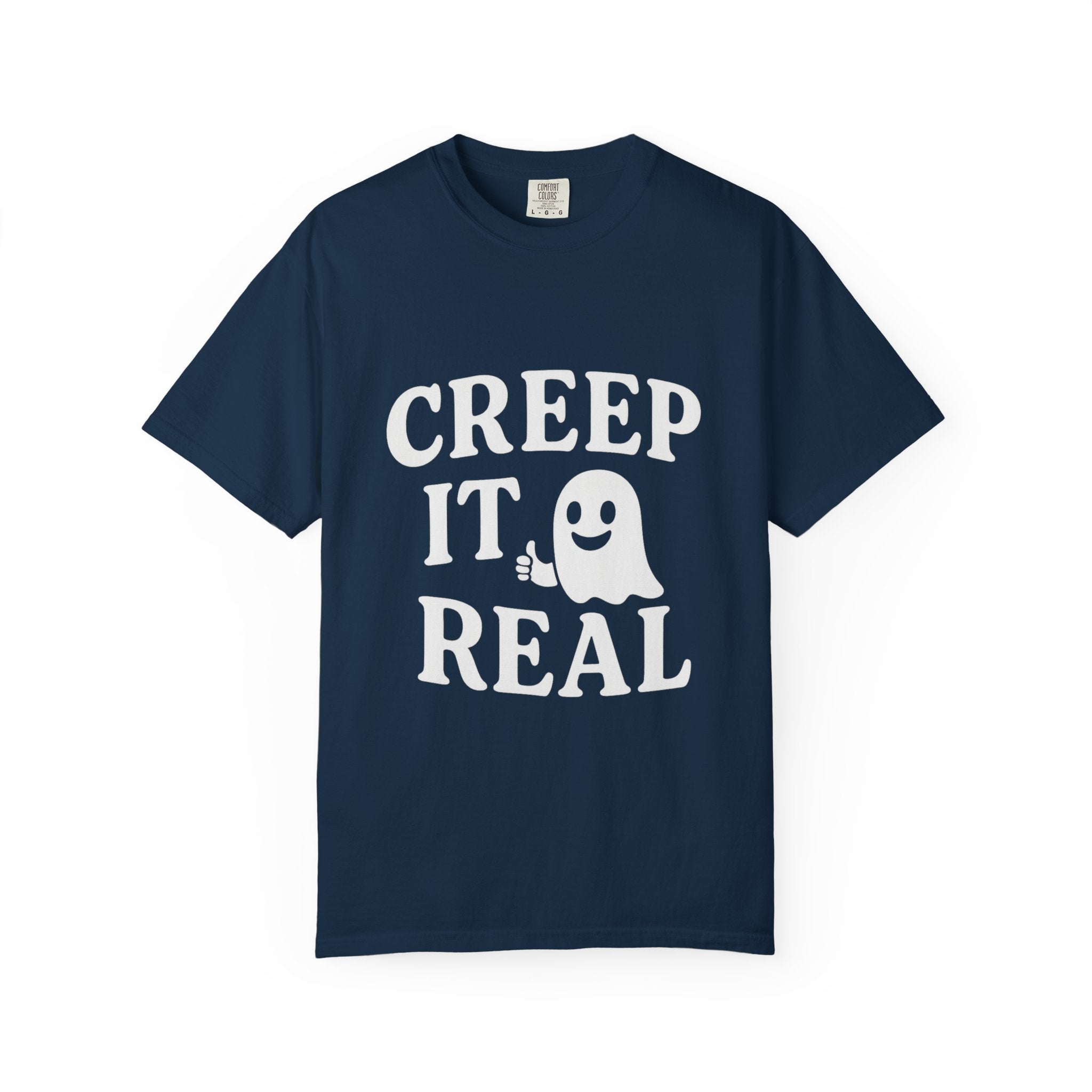 Creep It Real Unisex T-Shirt - Fun Halloween Tee, Casual Gift for Fall, Halloween Party Outfit, Ghost Print Shirt, Comfortable Everyday Wear