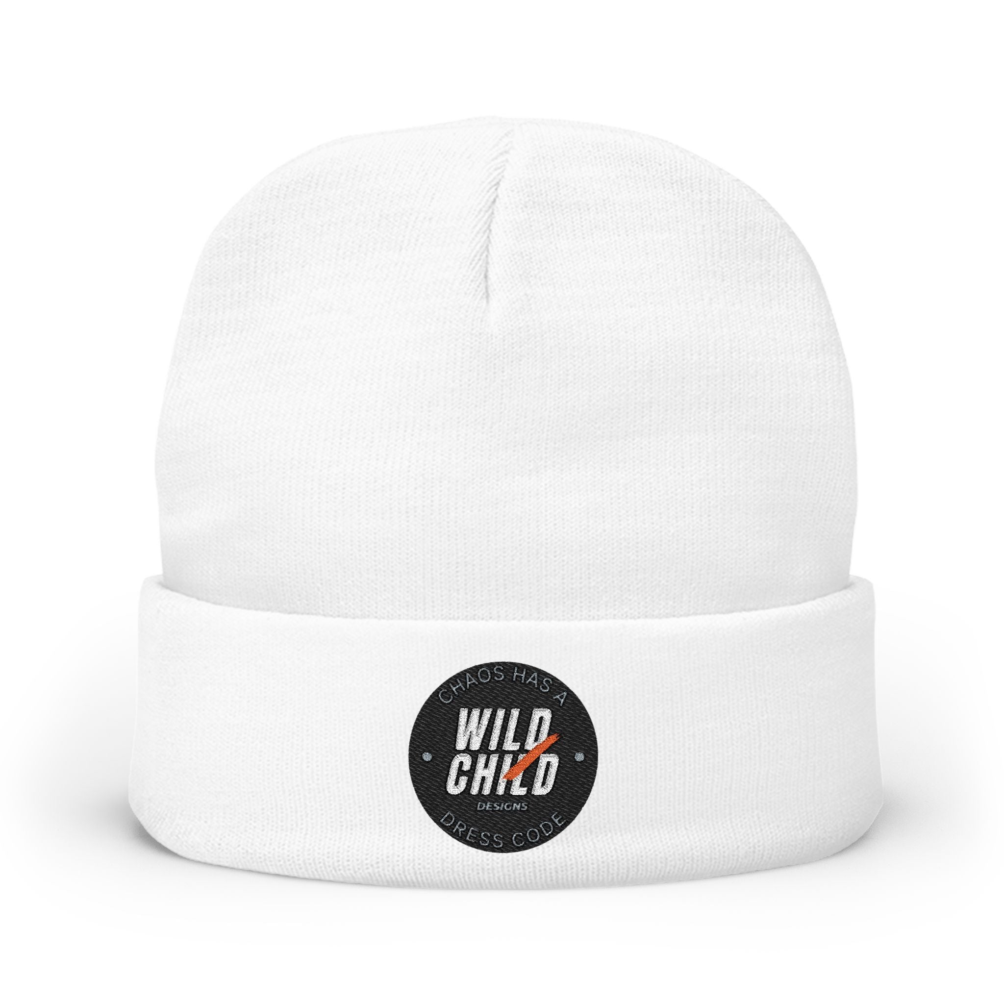 Embroidered 'Wild Child' Knit Beanie - Cozy Casual Winter Hat