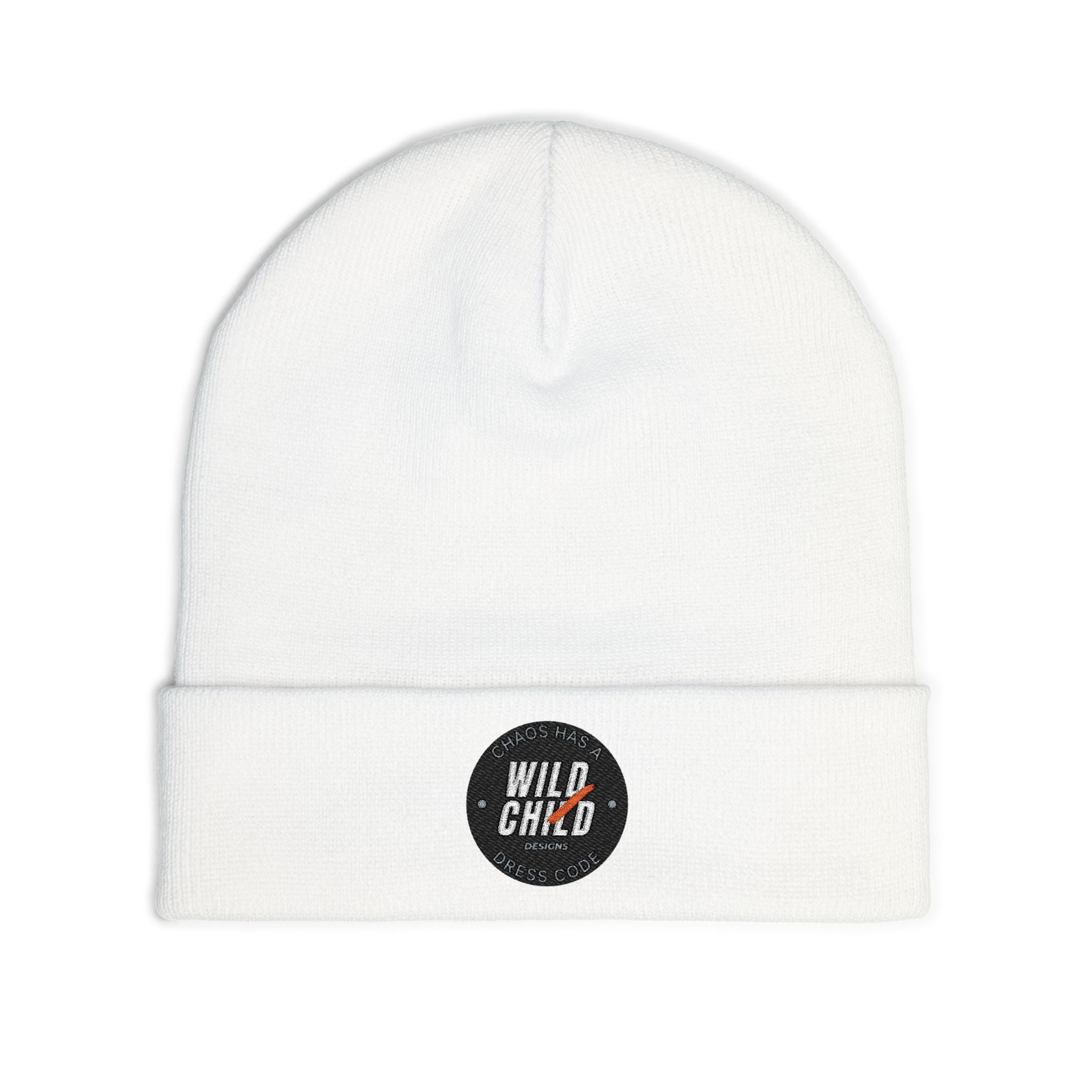 Embroidered 'Wild Child' Knit Beanie - Cozy Casual Winter Hat