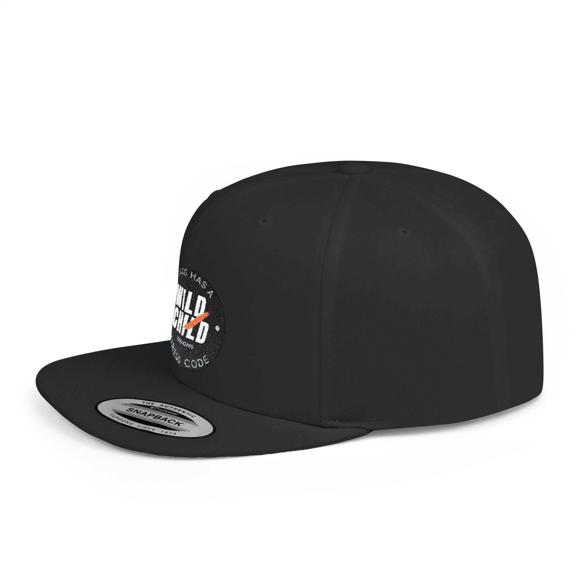 Wild Child Flat Bill Snapback Hat — Vintage Patch Logo Cap