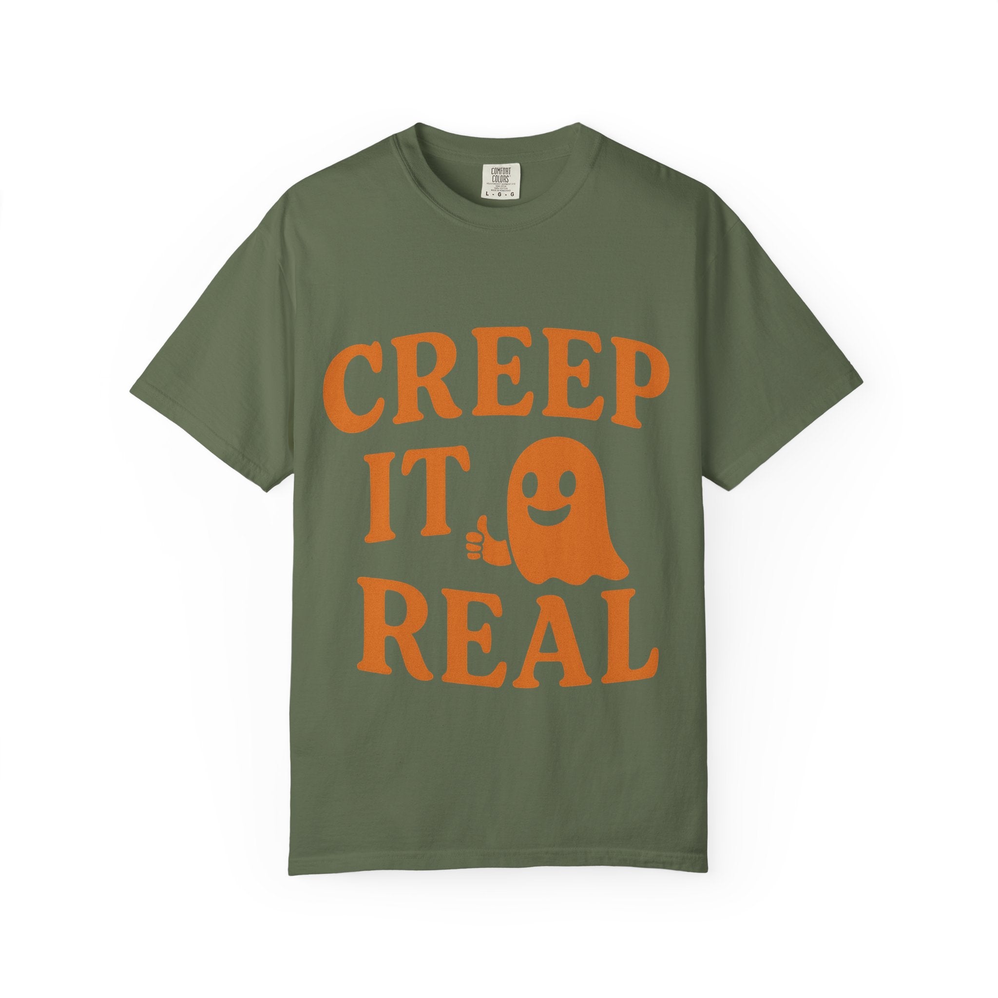 Creep It Real Unisex T-Shirt - Fun Halloween Tee, Casual Gift for Fall, Halloween Party Outfit, Ghost Print Shirt, Comfortable Everyday Wear