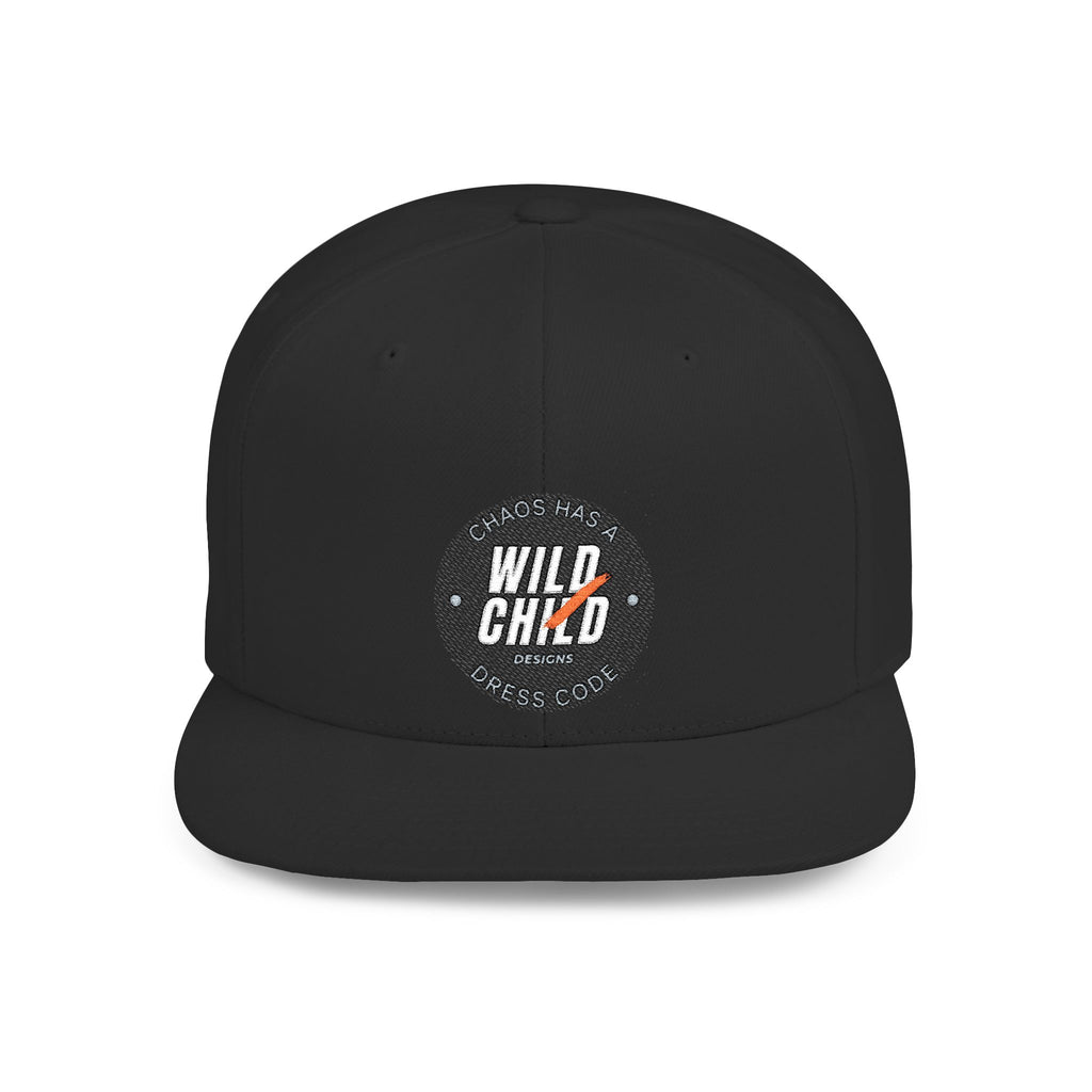 Wild Child Flat Bill Snapback Hat — Vintage Patch Logo Cap