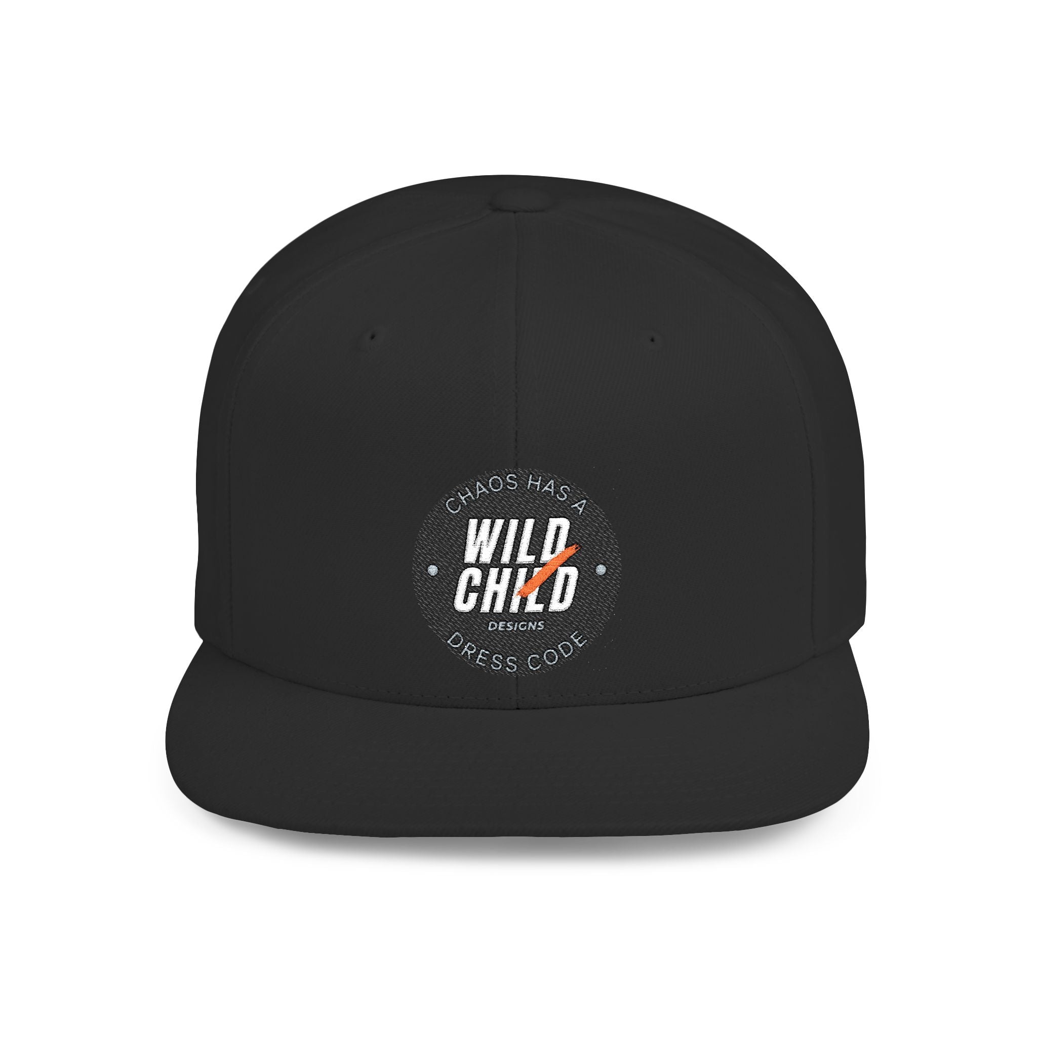 Wild Child Flat Bill Snapback Hat — Vintage Patch Logo Cap