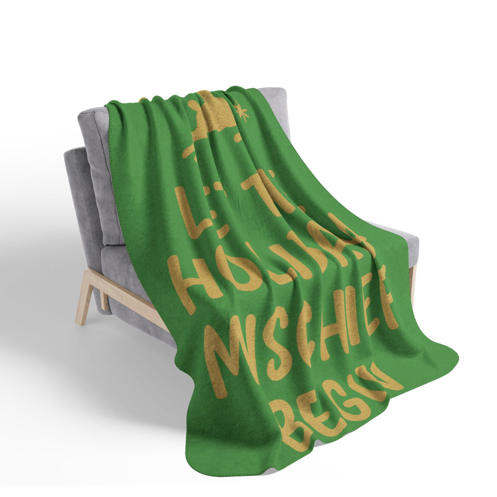 Holiday Fleece Sherpa Blanket - Let the Holiday Mischief Begin