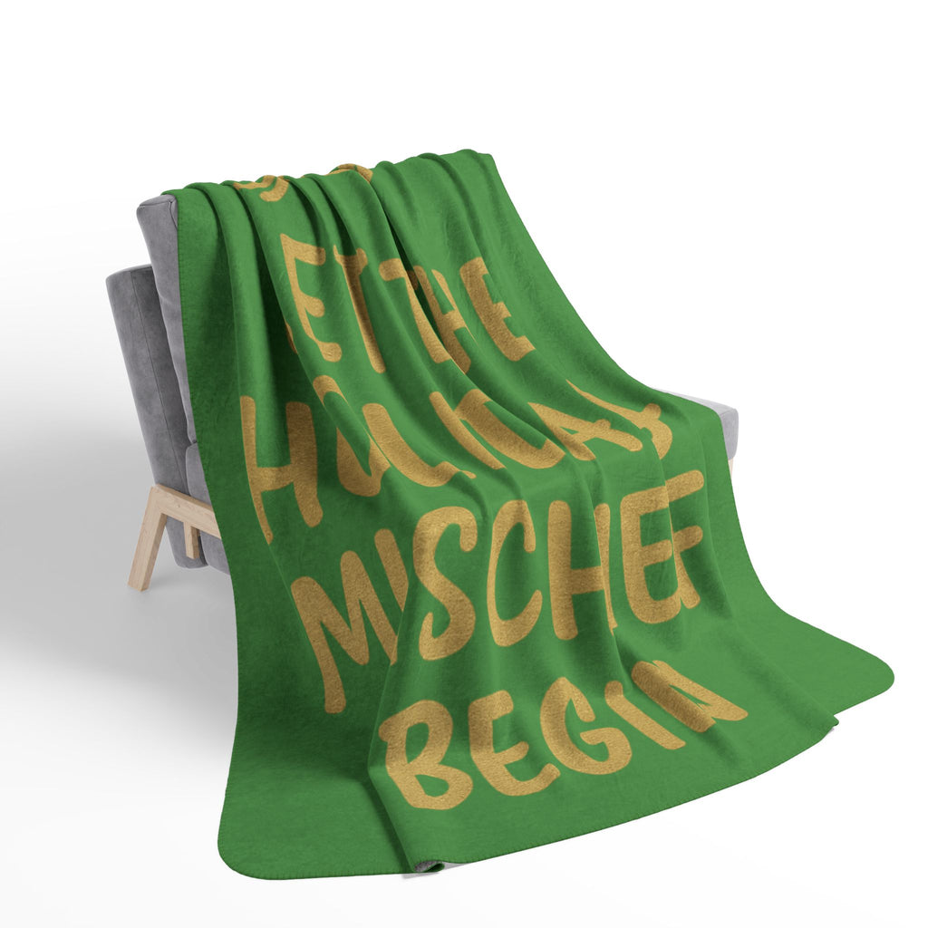 Holiday Fleece Sherpa Blanket - Let the Holiday Mischief Begin