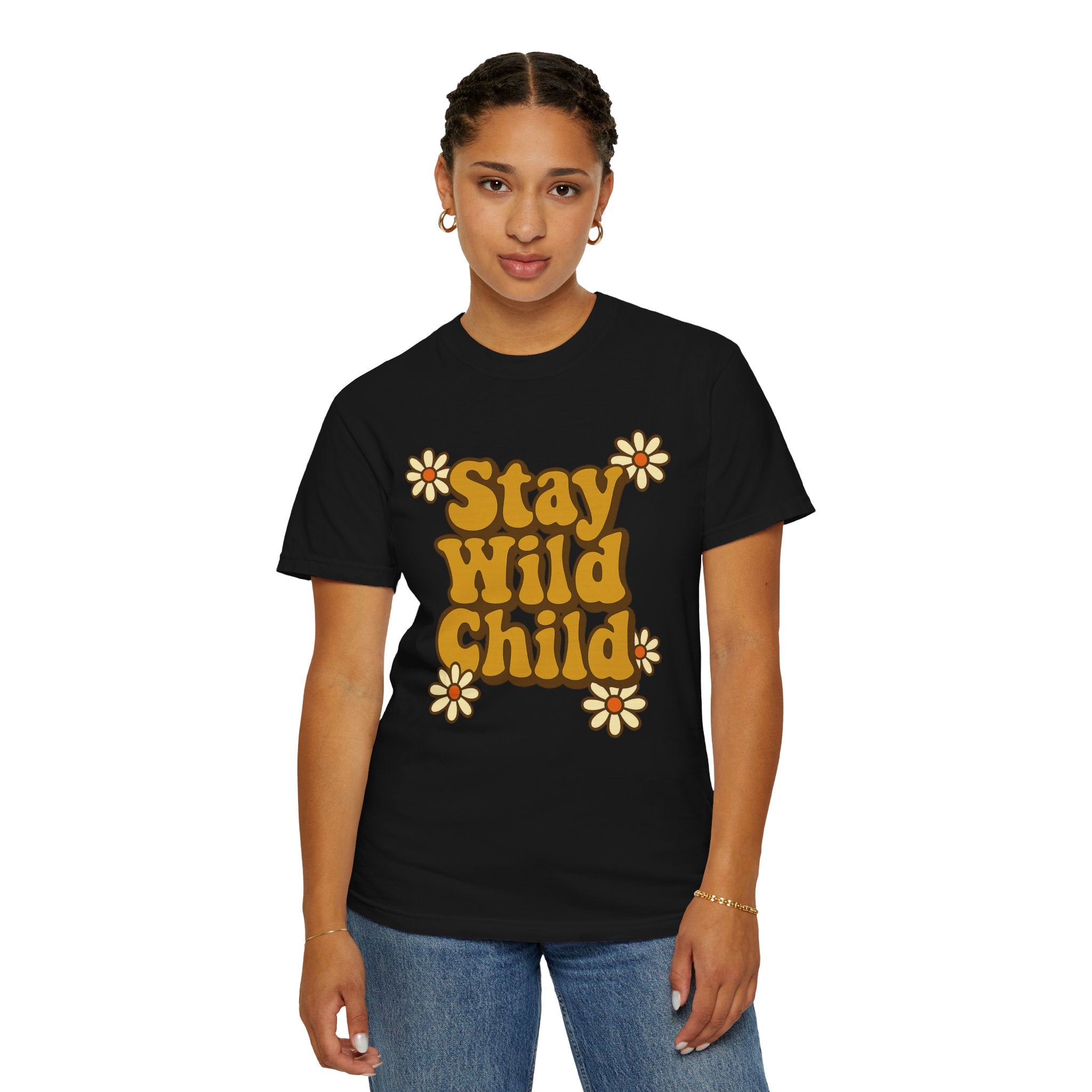 Stay Wild Child Vintage-Inspired Unisex T-shirt, Casual Wear, Gift for Nature Lovers, Boho Style Tee, Trendy Graphic Shirt
