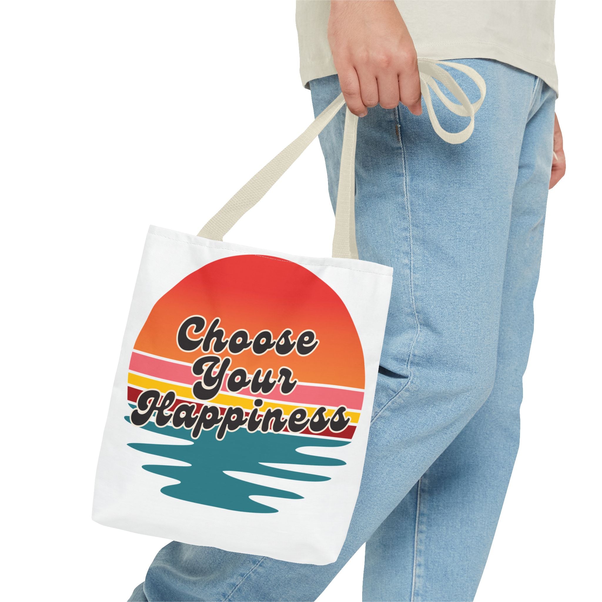 Choose Your Happiness Tote Bag, Beach Bag, Gift for Friends, Inspirational Tote, Summer Vibes Bag, Eco-Friendly Shopping Bag