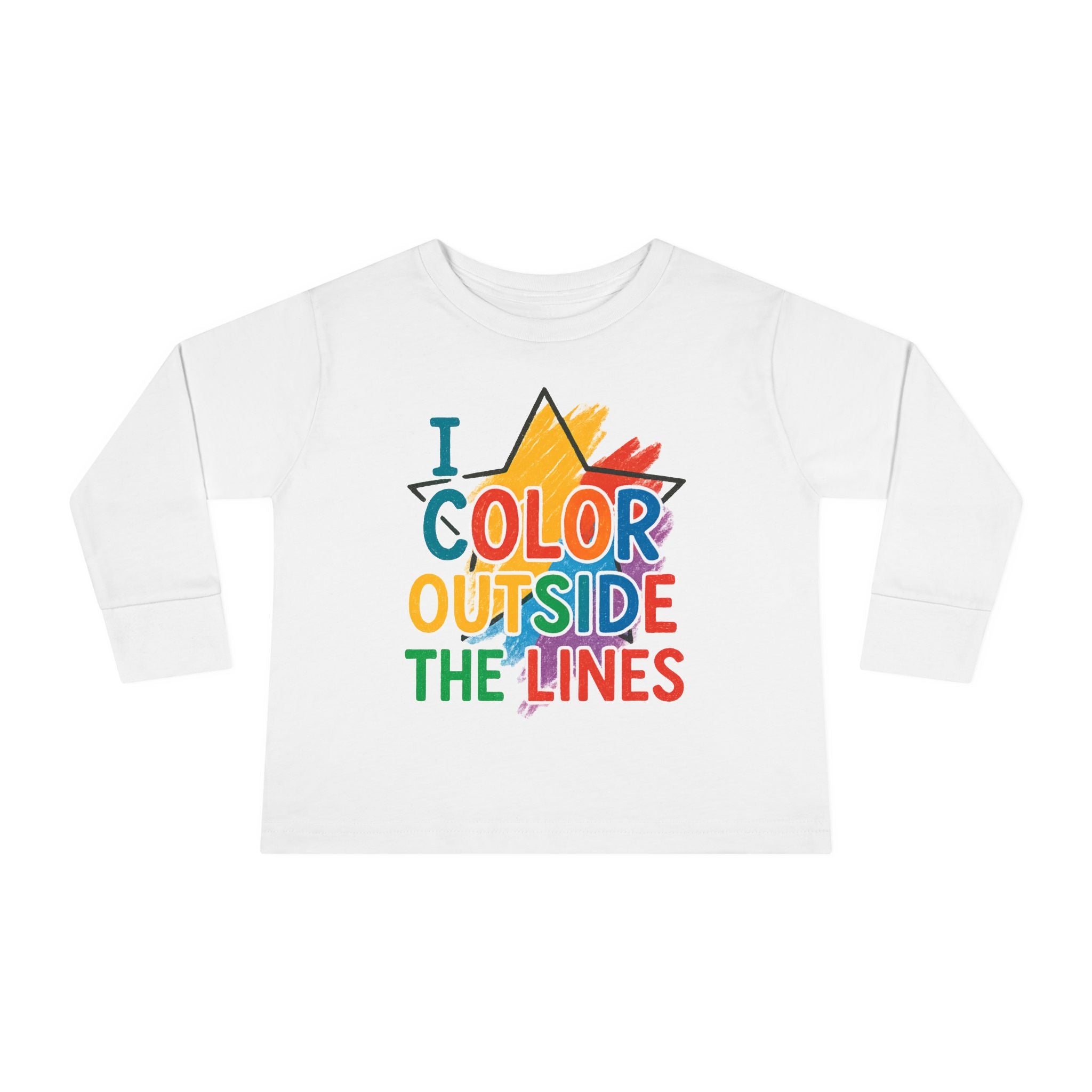 Colorful Toddler Long Sleeve Tee - Perfect for Kids, Playtime, Birthday Gift, Art Lovers, Rainbow Tee