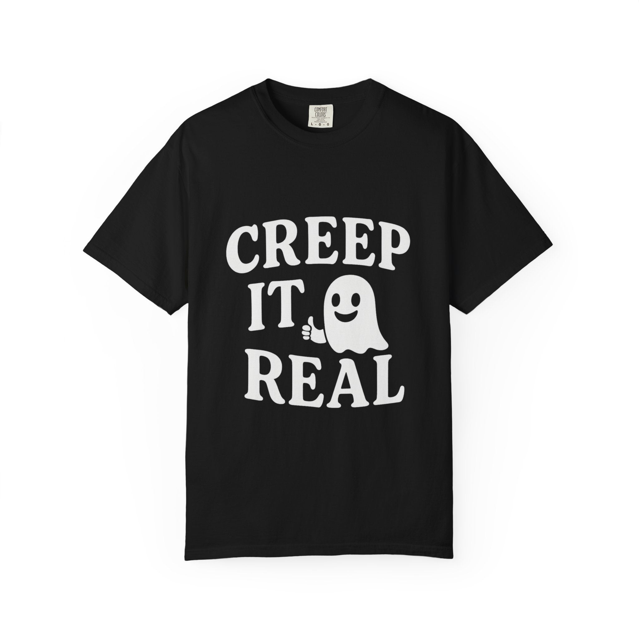 Creep It Real Unisex T-Shirt - Fun Halloween Tee, Casual Gift for Fall, Halloween Party Outfit, Ghost Print Shirt, Comfortable Everyday Wear