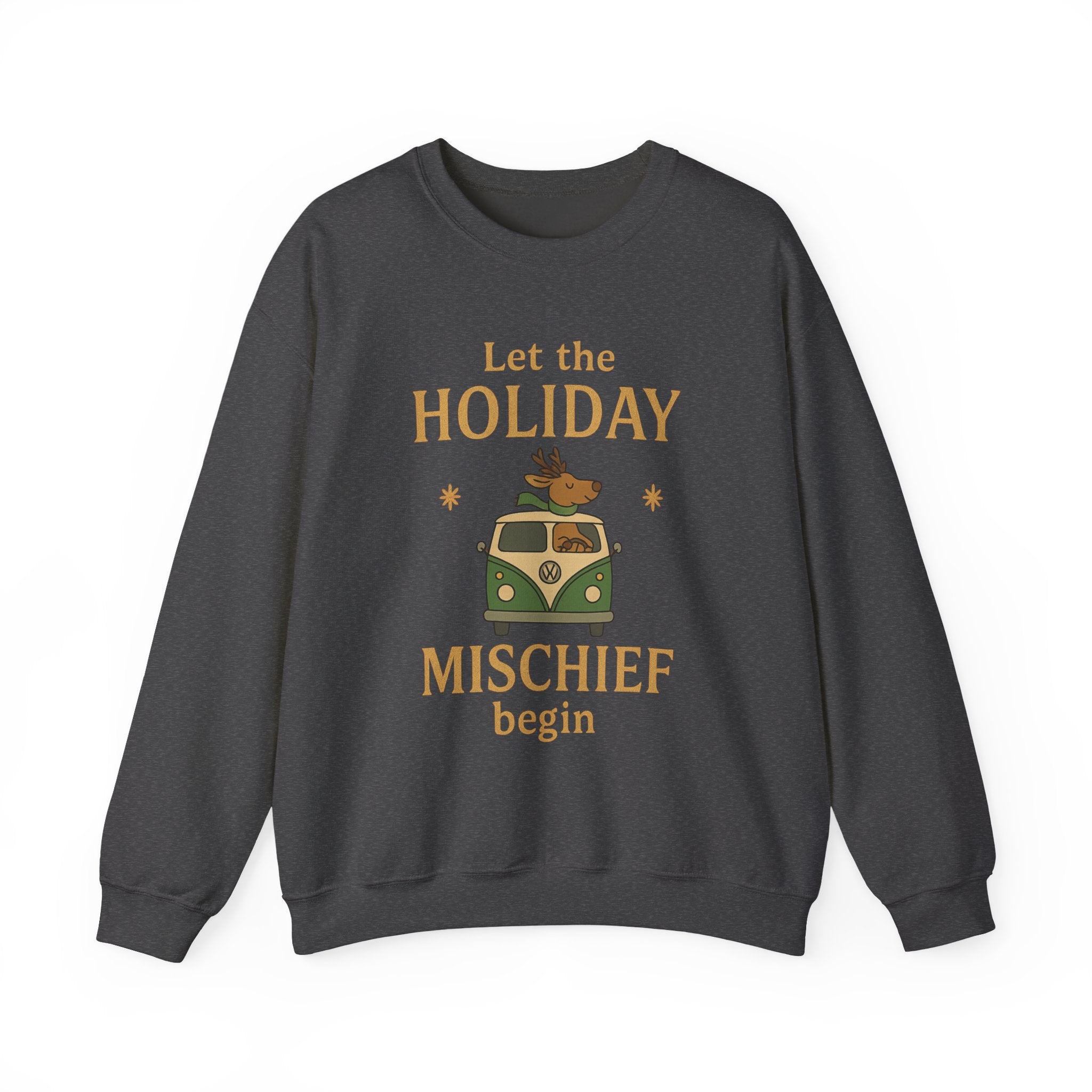 Festive Holiday Sweatshirt, Cozy Gift for Winter, Unisex Crewneck, Let the Holiday Mischief Begin, Casual Holiday Apparel, Warm Sweater