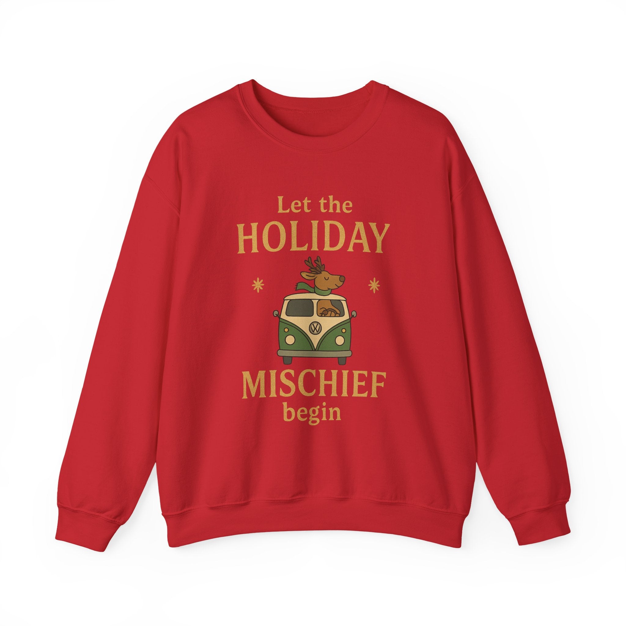 Festive Holiday Sweatshirt, Cozy Gift for Winter, Unisex Crewneck, Let the Holiday Mischief Begin, Casual Holiday Apparel, Warm Sweater