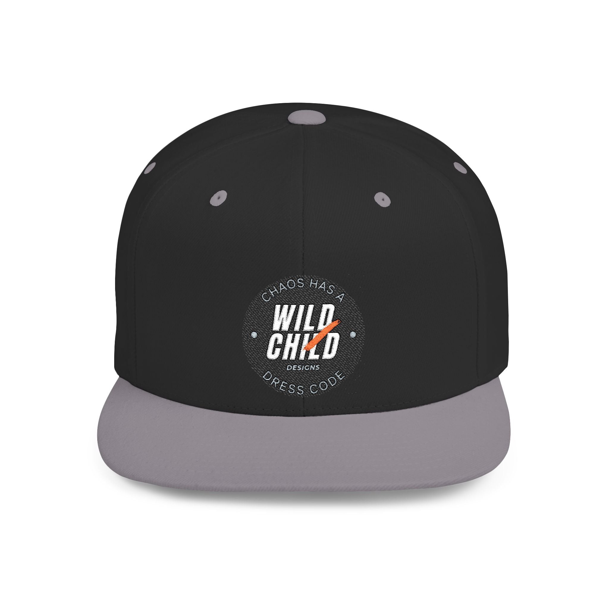 Wild Child Flat Bill Snapback Hat — Vintage Patch Logo Cap
