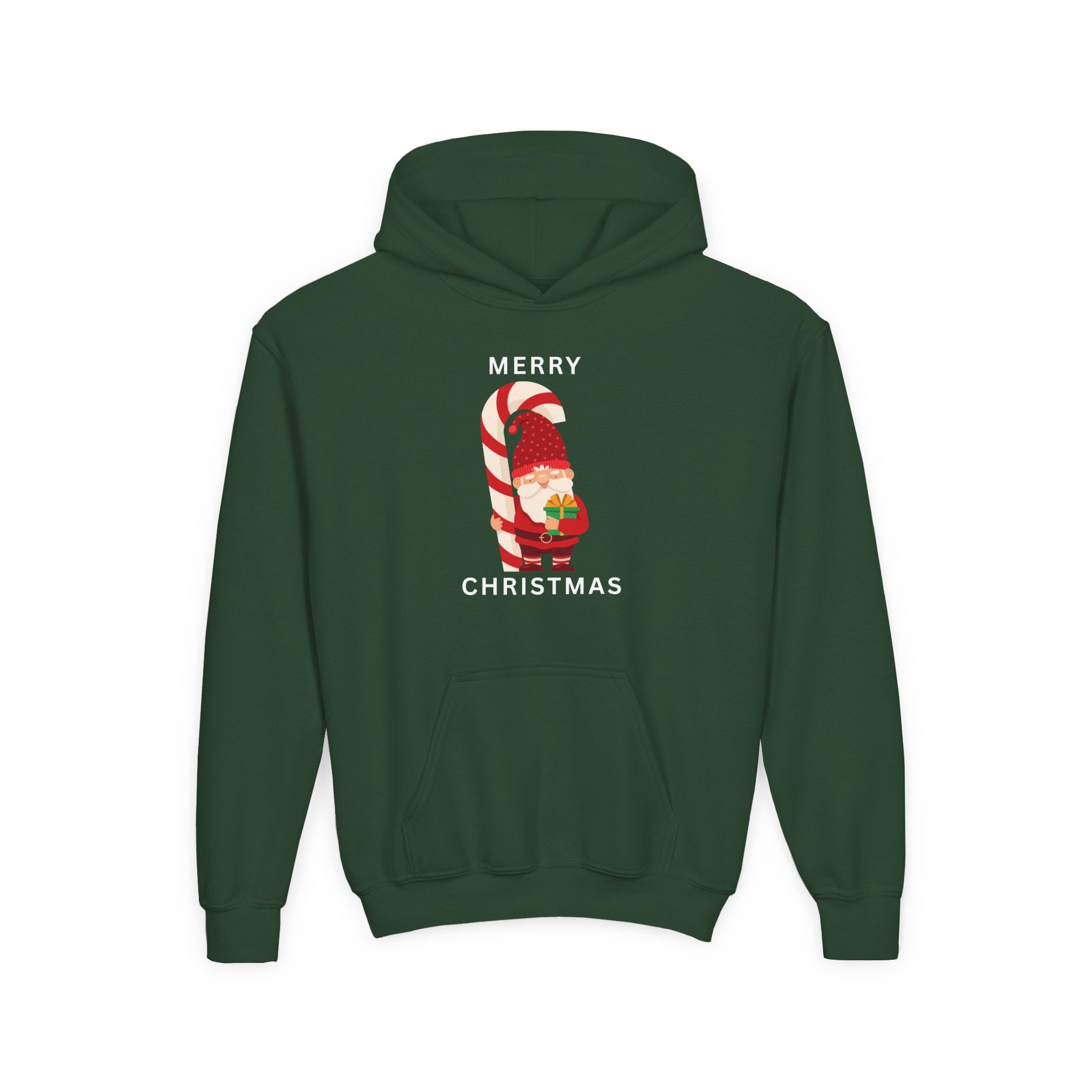 YOUTH Merry Christmas Hoodie, Holiday Gift, Kids Pullover, Festive Sweatshirt, Cute Christmas Apparel