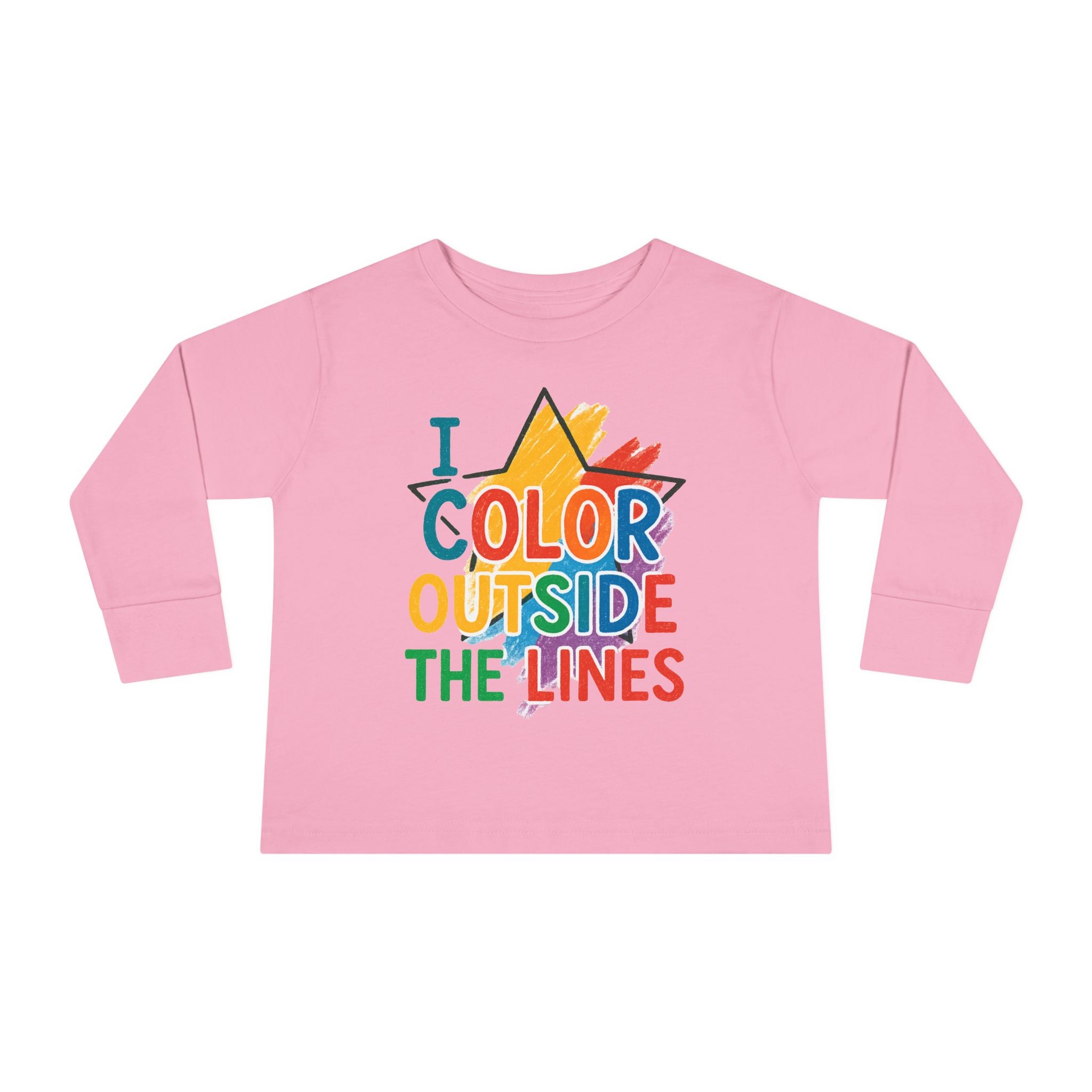 Colorful Toddler Long Sleeve Tee - Perfect for Kids, Playtime, Birthday Gift, Art Lovers, Rainbow Tee