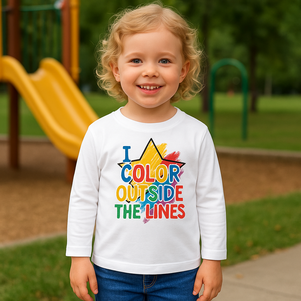 Colorful Toddler Long Sleeve Tee - Perfect for Kids, Playtime, Birthday Gift, Art Lovers, Rainbow Tee