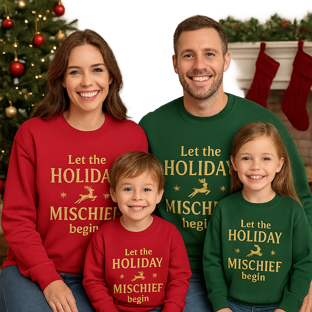 Holiday Mischief Unisex Sweatshirt, Cozy Christmas Apparel, Fun Winter Sweatshirt, Unique Gift for Her, Unisex Holiday Wear, Festive Sweater