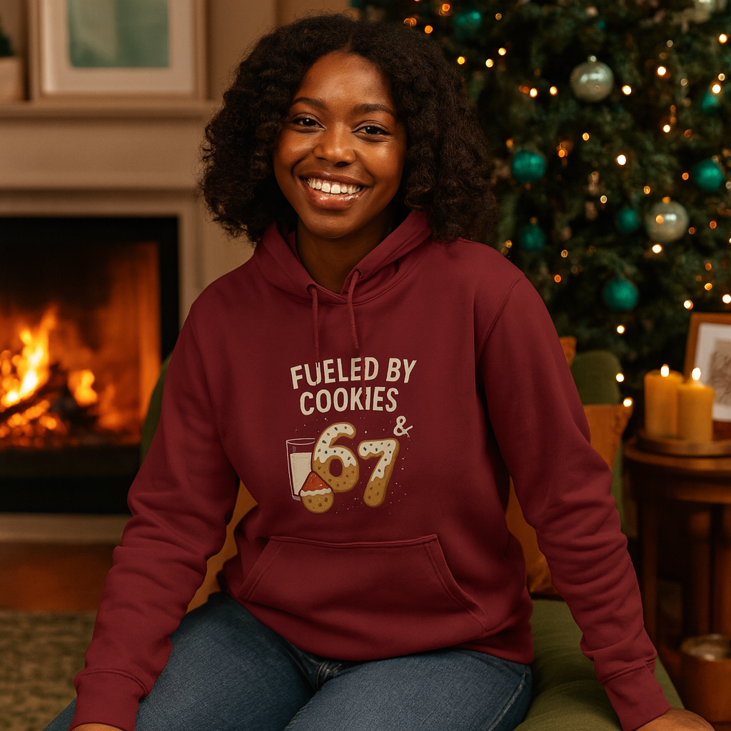 🎄 Fueled by Cookies & 67 Holiday Hoodie