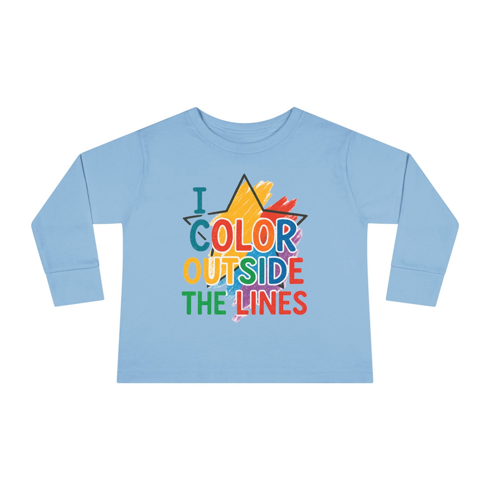 Colorful Toddler Long Sleeve Tee - Perfect for Kids, Playtime, Birthday Gift, Art Lovers, Rainbow Tee