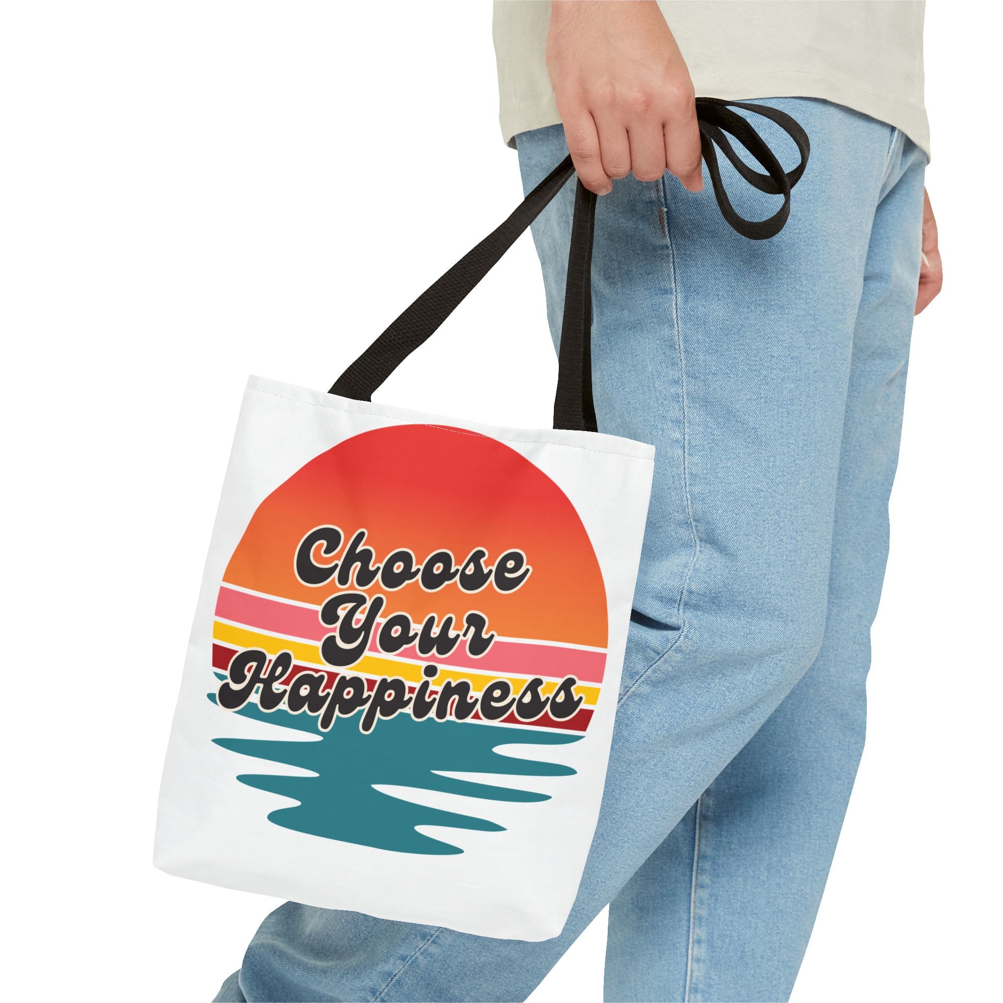 Choose Your Happiness Tote Bag, Beach Bag, Gift for Friends, Inspirational Tote, Summer Vibes Bag, Eco-Friendly Shopping Bag