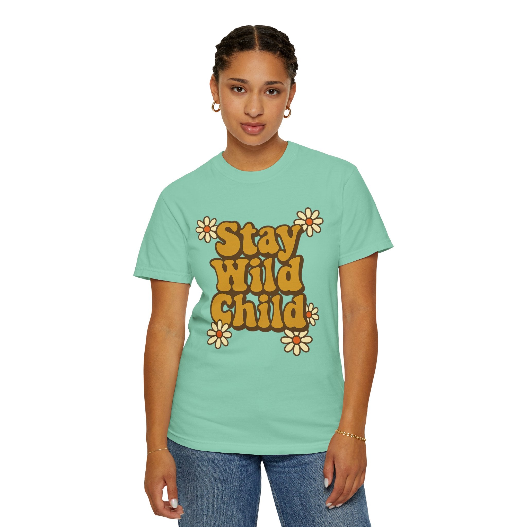 Stay Wild Child Vintage-Inspired Unisex T-shirt, Casual Wear, Gift for Nature Lovers, Boho Style Tee, Trendy Graphic Shirt