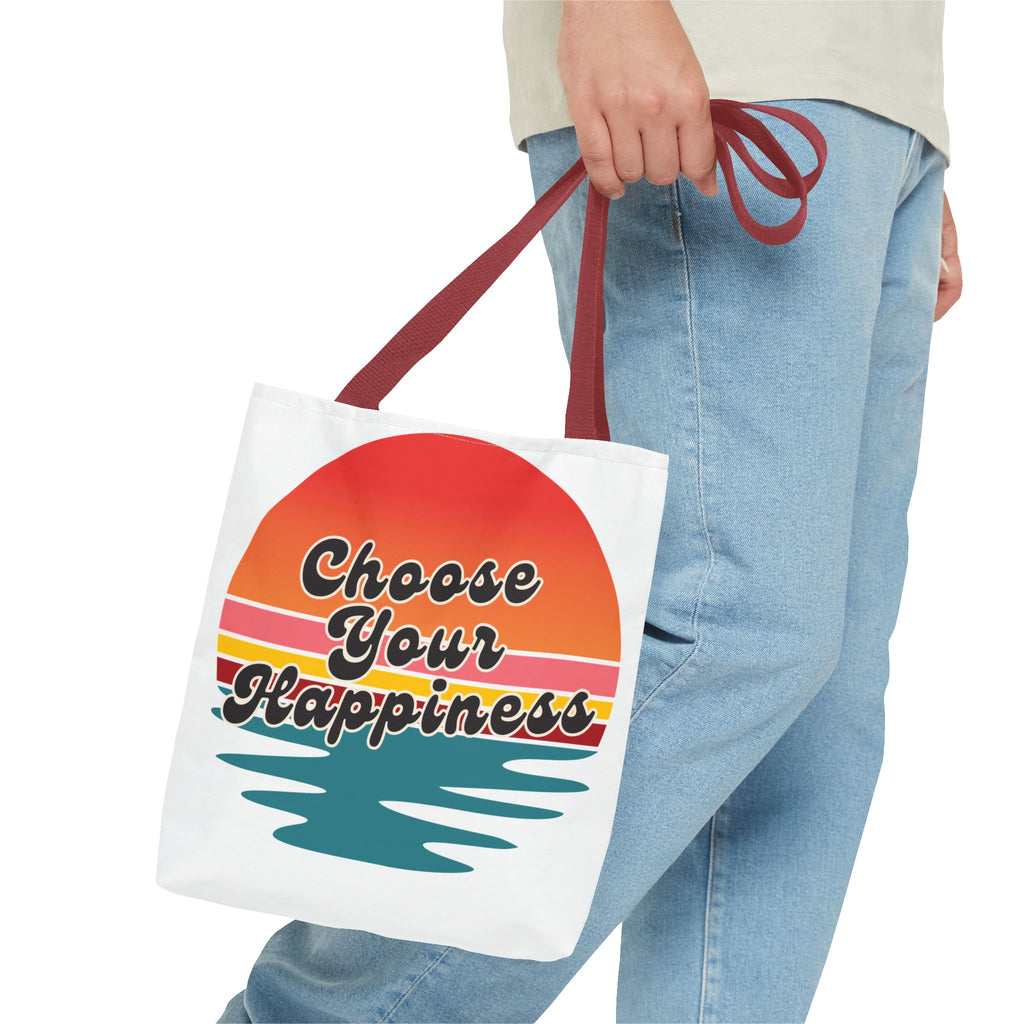 Choose Your Happiness Tote Bag, Beach Bag, Gift for Friends, Inspirational Tote, Summer Vibes Bag, Eco-Friendly Shopping Bag
