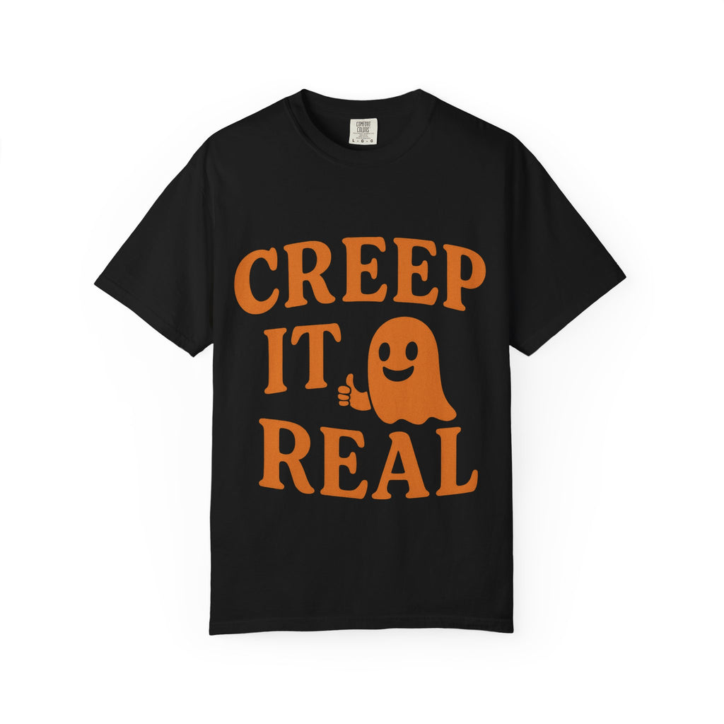 Creep It Real Unisex T-Shirt - Fun Halloween Tee, Casual Gift for Fall, Halloween Party Outfit, Ghost Print Shirt, Comfortable Everyday Wear