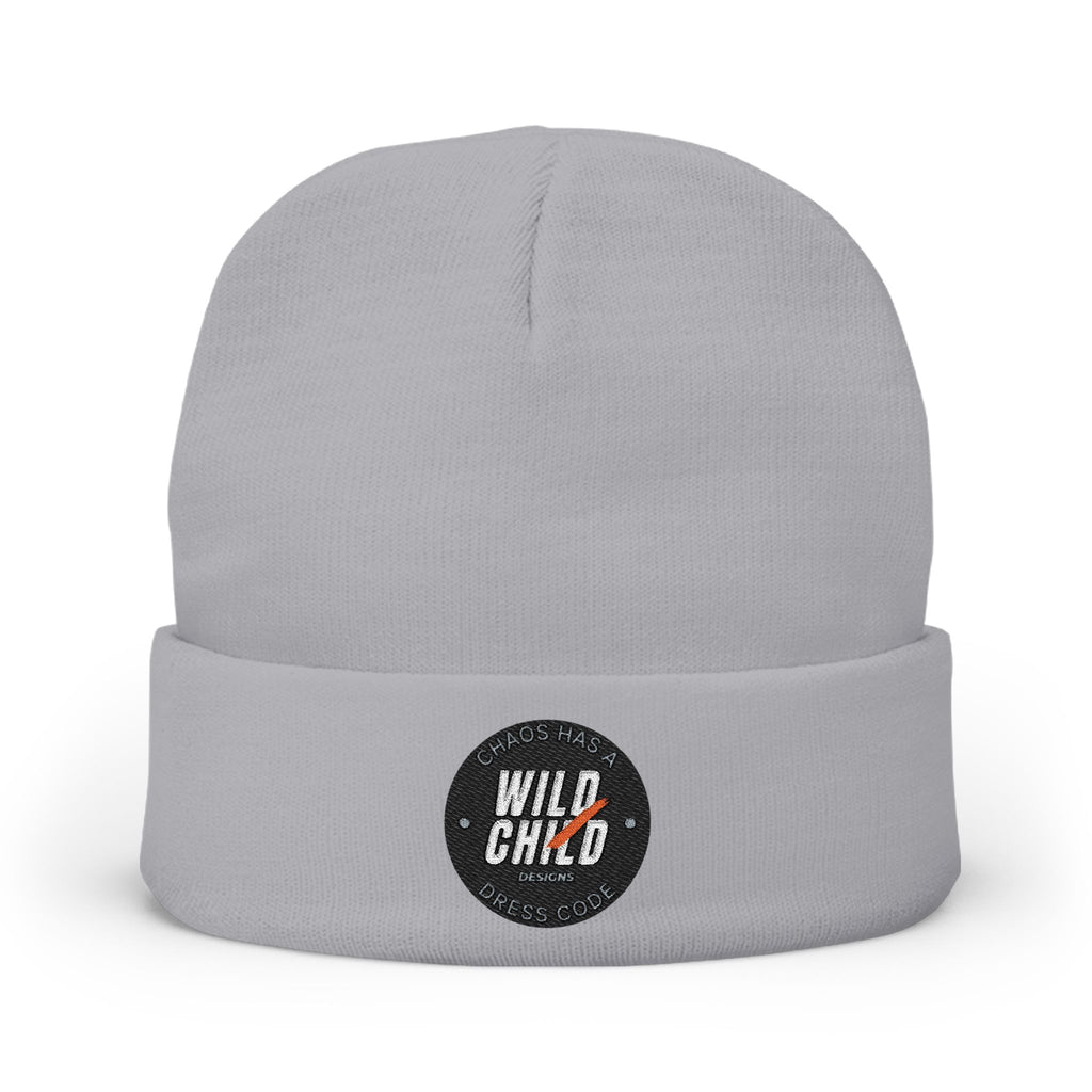 Embroidered 'Wild Child' Knit Beanie - Cozy Casual Winter Hat