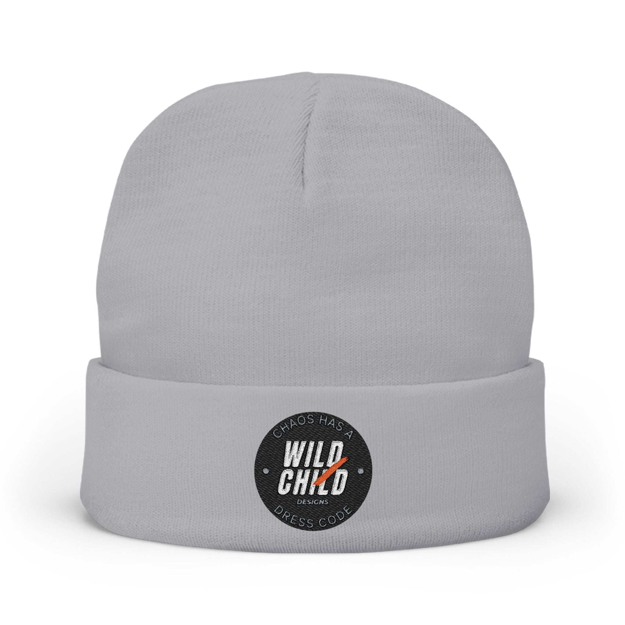 Embroidered 'Wild Child' Knit Beanie - Cozy Casual Winter Hat