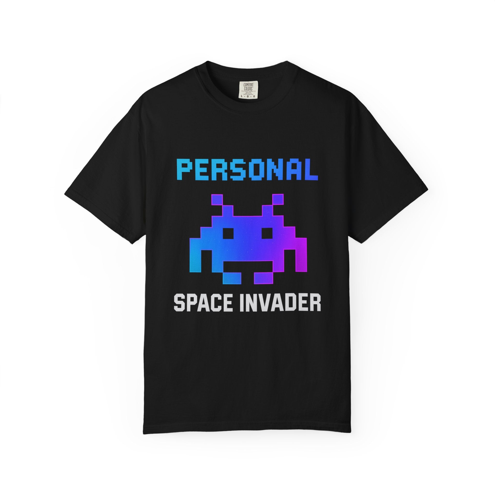 Personal Pixal Invader Retro Black T-Shirt