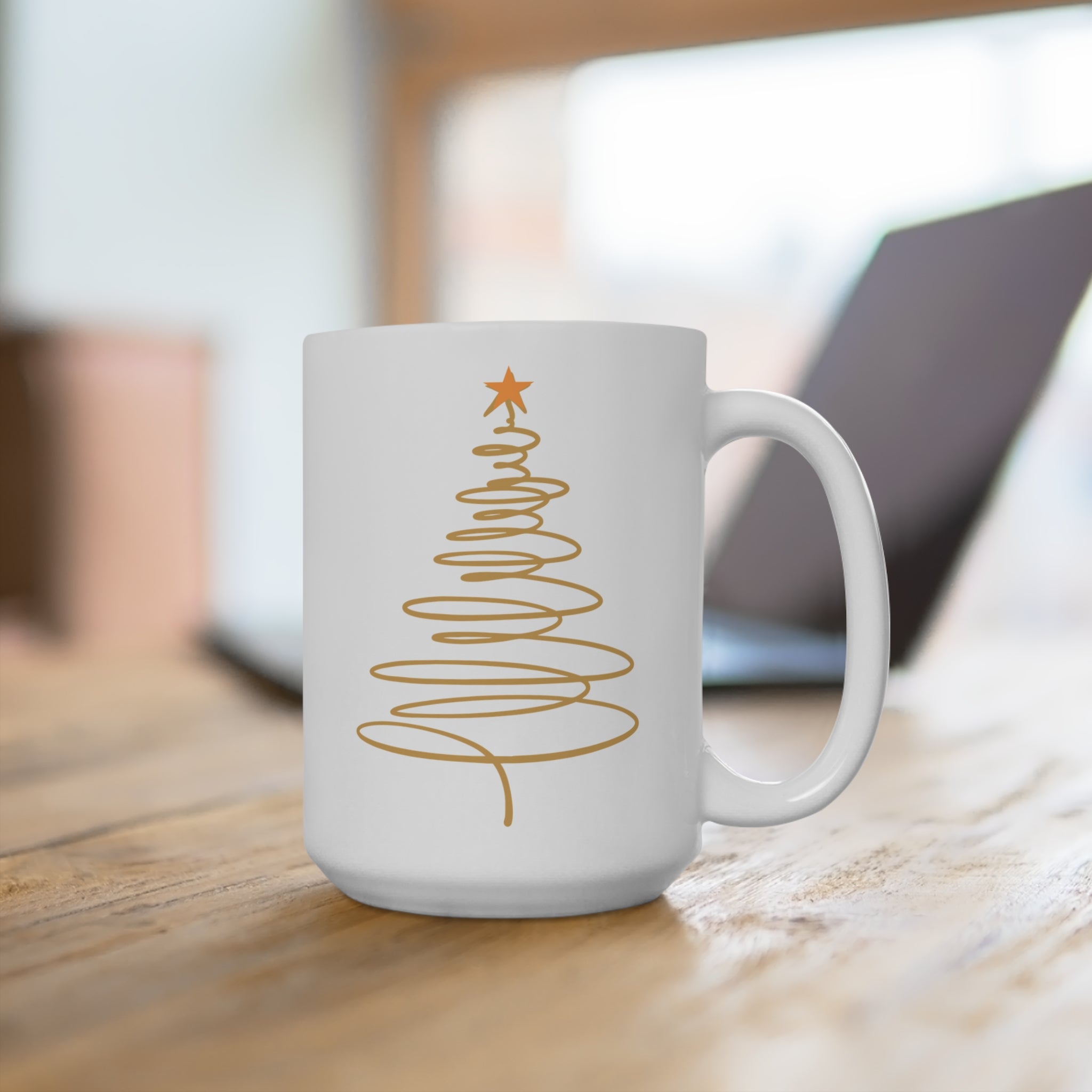 Festive Christmas Mug, Holiday Coffee Cup, Winter Gift Idea, Christmas Tree Design, Cute Christmas Mug