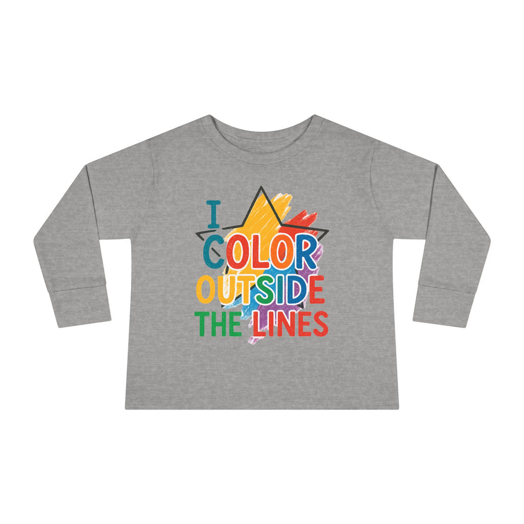 Colorful Toddler Long Sleeve Tee - Perfect for Kids, Playtime, Birthday Gift, Art Lovers, Rainbow Tee