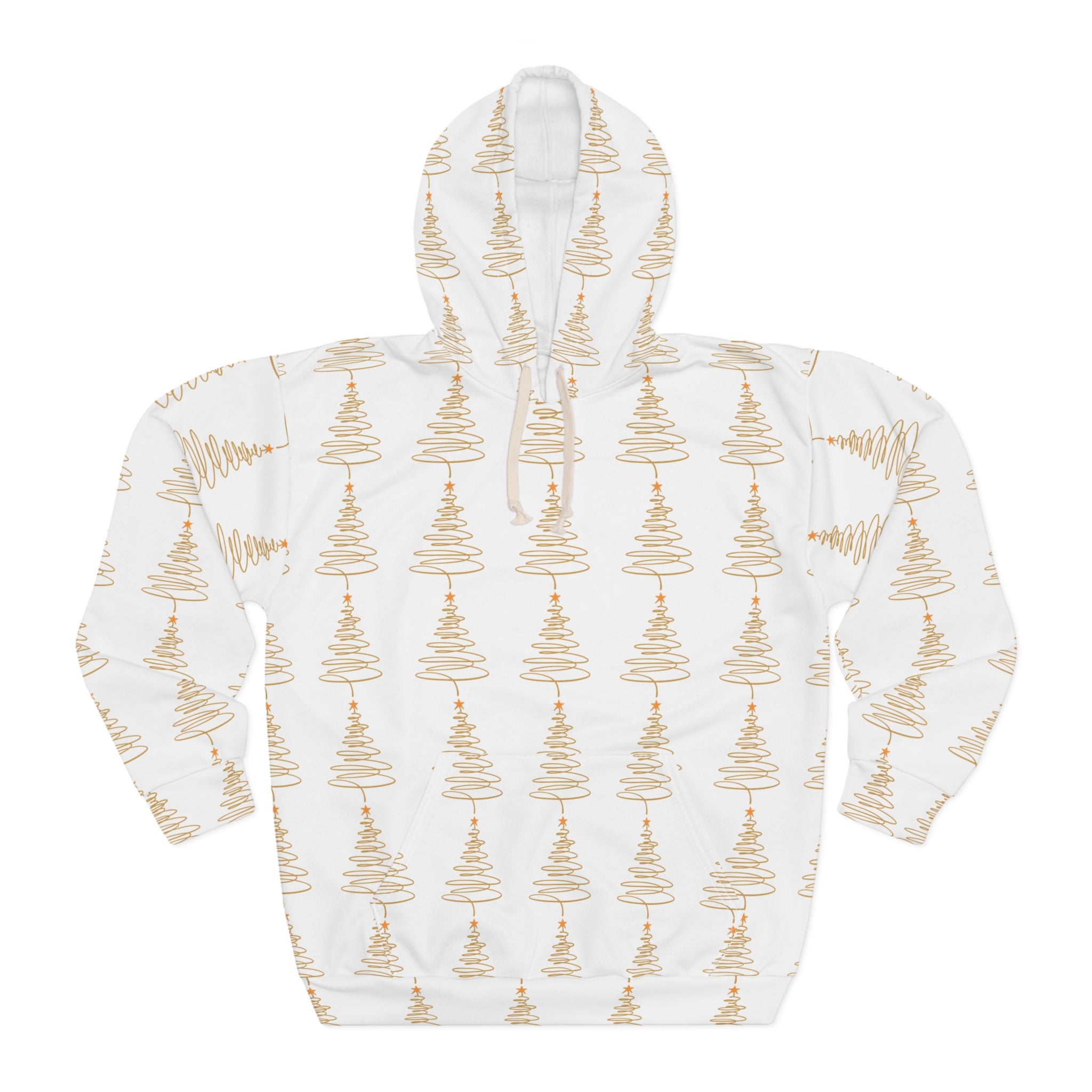 Cozy Christmas Tree Pullover Hoodie - Unisex AOP, Holiday Gift, Warm Layer, Winter Style, Festive Apparel