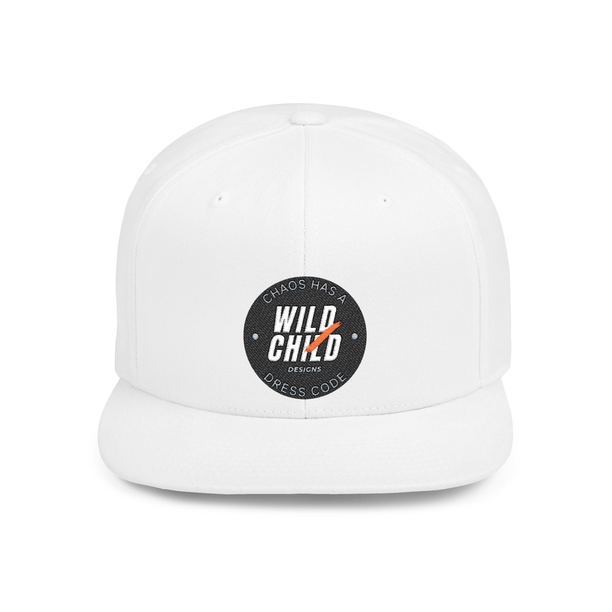 Wild Child Flat Bill Snapback Hat — Vintage Patch Logo Cap
