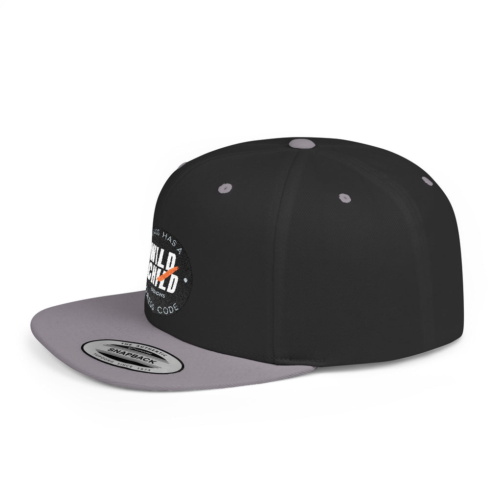 Wild Child Flat Bill Snapback Hat — Vintage Patch Logo Cap