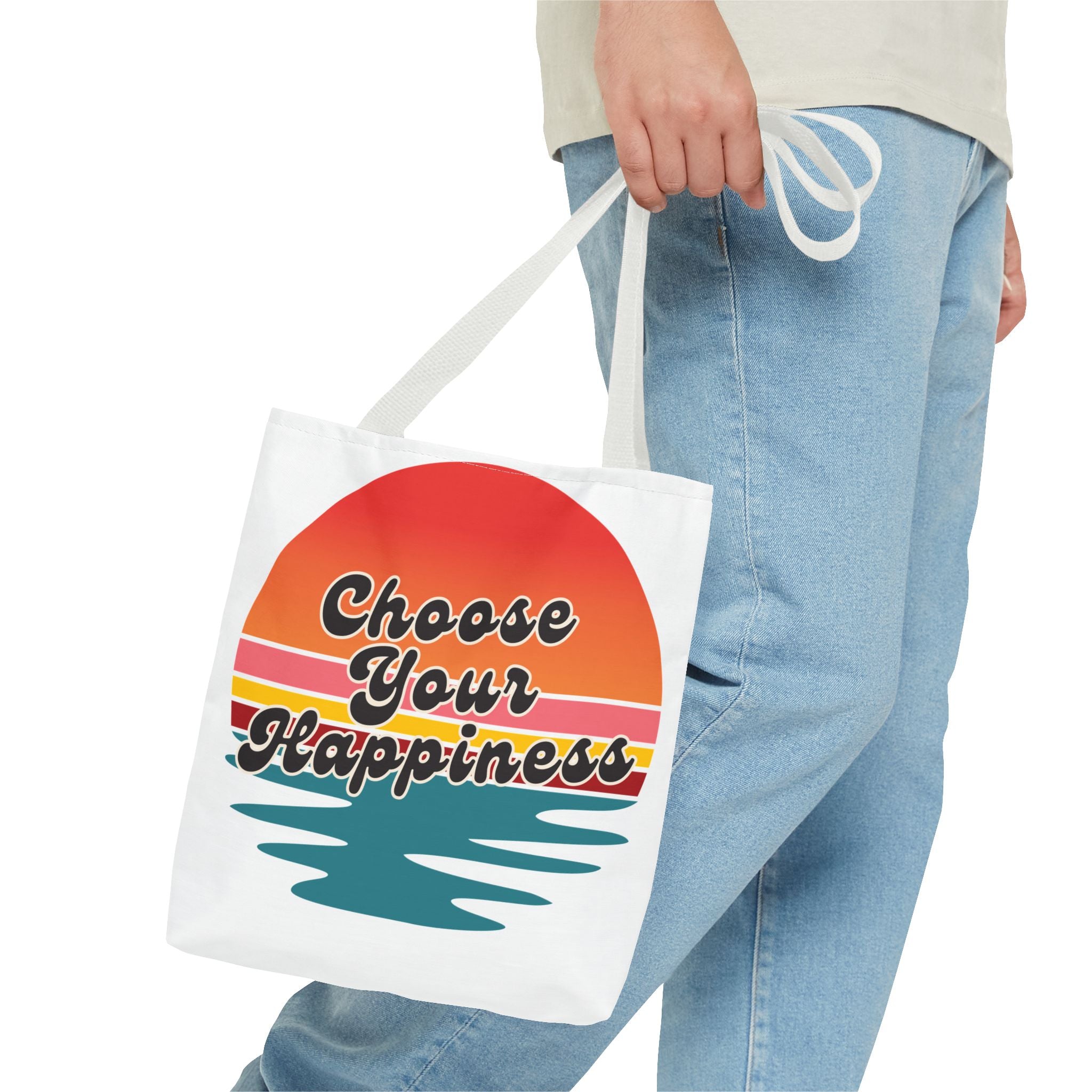 Choose Your Happiness Tote Bag, Beach Bag, Gift for Friends, Inspirational Tote, Summer Vibes Bag, Eco-Friendly Shopping Bag