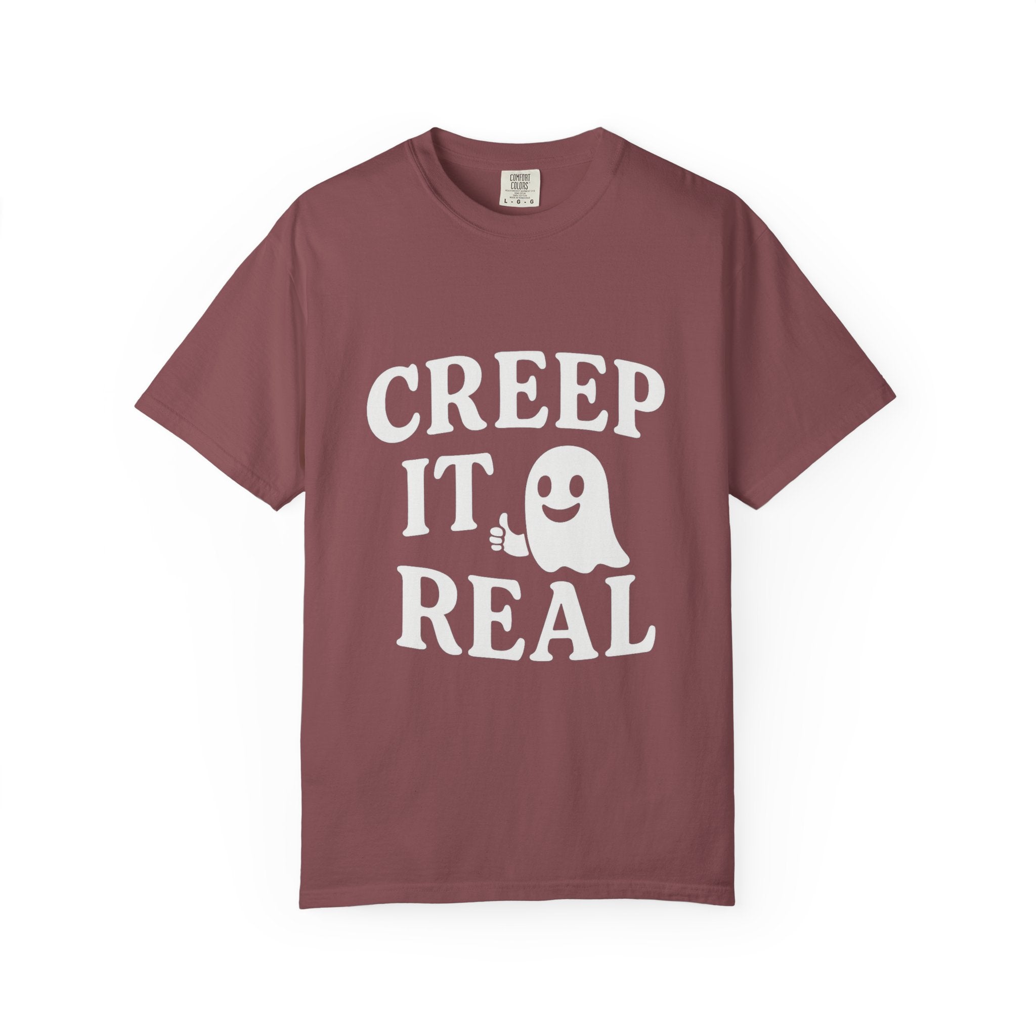 Creep It Real Unisex T-Shirt - Fun Halloween Tee, Casual Gift for Fall, Halloween Party Outfit, Ghost Print Shirt, Comfortable Everyday Wear