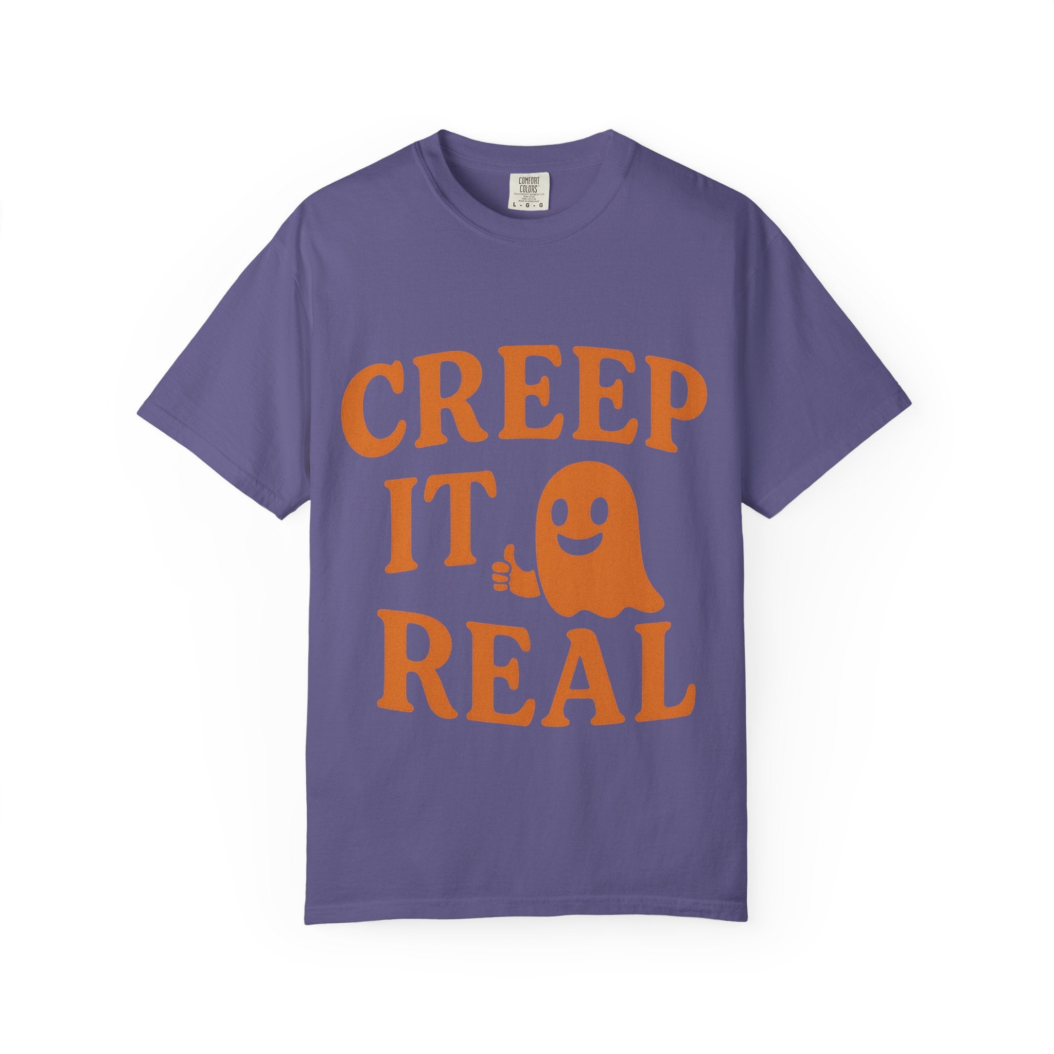 Creep It Real Unisex T-Shirt - Fun Halloween Tee, Casual Gift for Fall, Halloween Party Outfit, Ghost Print Shirt, Comfortable Everyday Wear