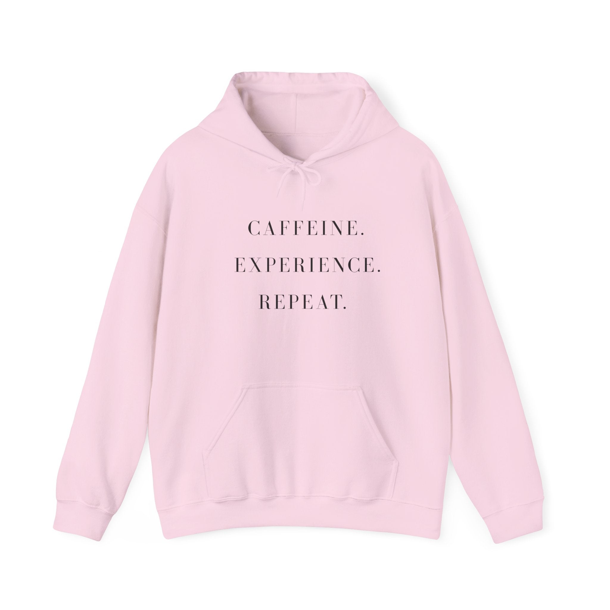 ☕ Caffeine. Experience. Repeat. – The Everyday Hustle Hoodie, Cozy Sweatshirt for Coffee Lovers, Gift for Baristas, Relaxed Fit, Perfect for Self-Care Days.