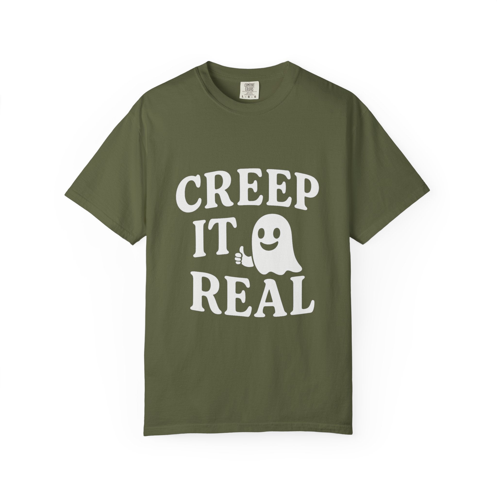 Creep It Real Unisex T-Shirt - Fun Halloween Tee, Casual Gift for Fall, Halloween Party Outfit, Ghost Print Shirt, Comfortable Everyday Wear