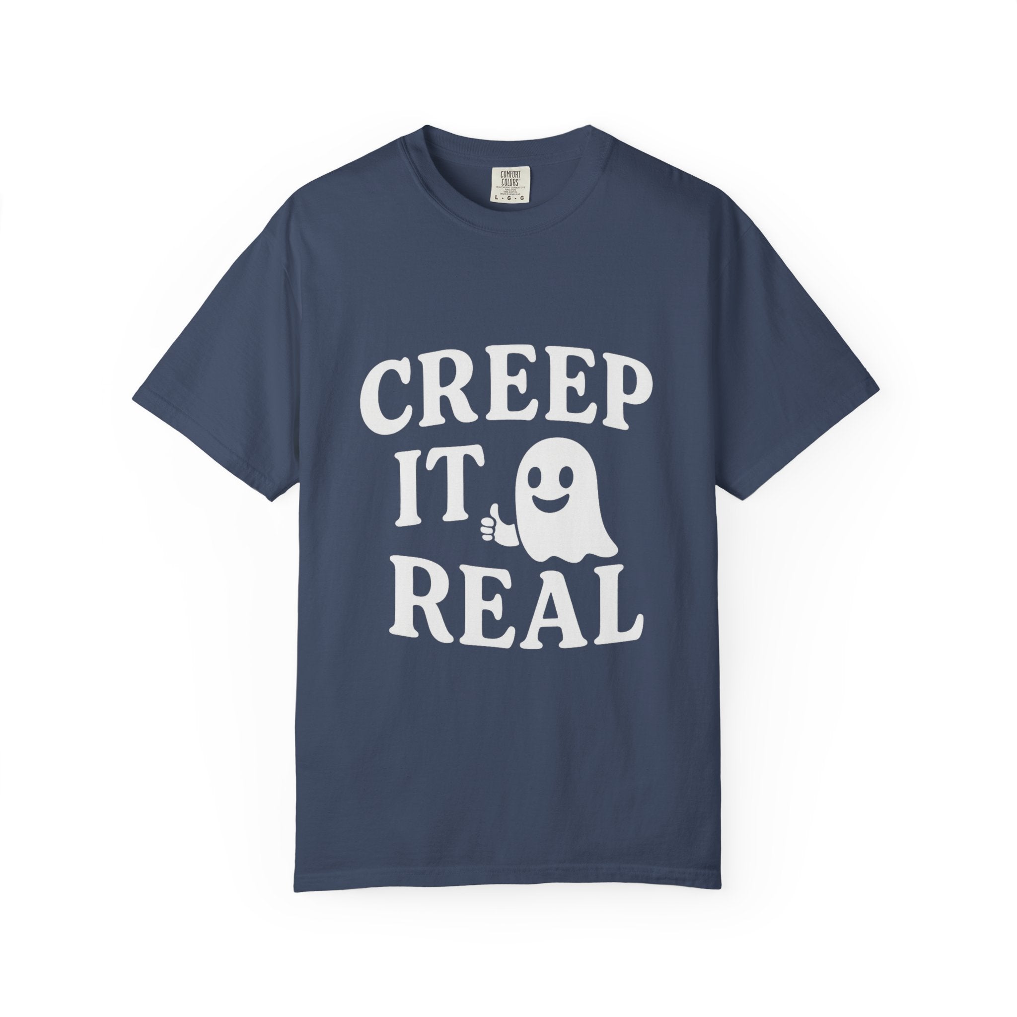 Creep It Real Unisex T-Shirt - Fun Halloween Tee, Casual Gift for Fall, Halloween Party Outfit, Ghost Print Shirt, Comfortable Everyday Wear