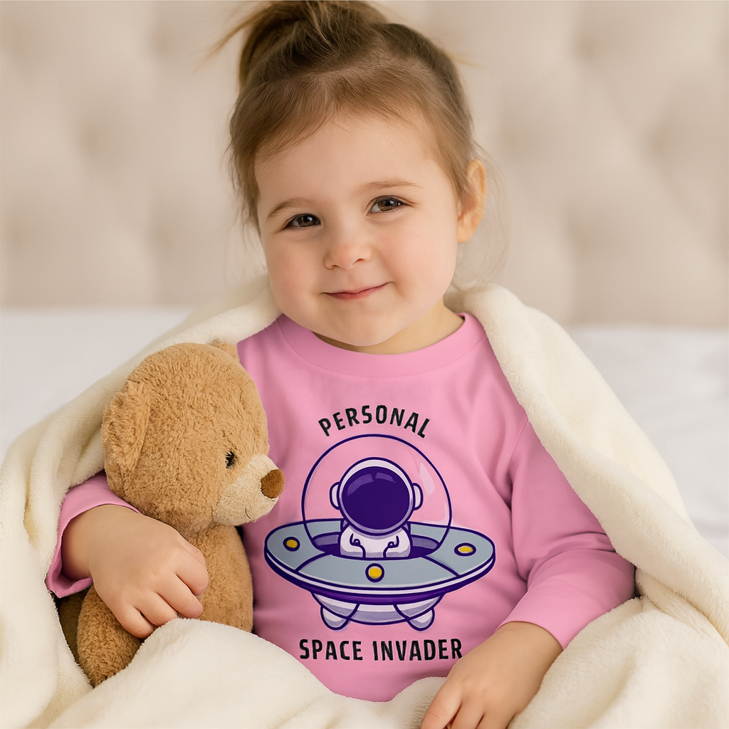 ✨👽 Personal Space Invader – Toddler Long-Sleeve Tee 🚀🌌 Gifts for Kids, Birthday Present, Kids' Fashion